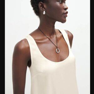 NWT Reformation Jasmine Satin Top in Fior Di Latte | Size S